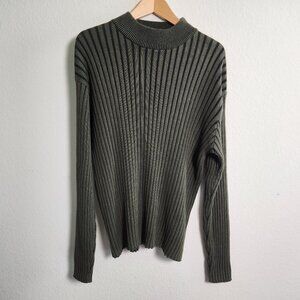 Claiborne green ribbed mock neck or turtleneck sweater